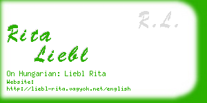 rita liebl business card